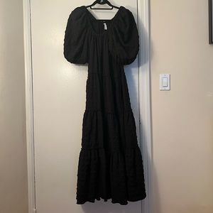 Zara Black Off The Shoulder Poof Sleeve Dress